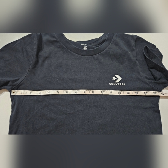 Converse Black Crop Tee with White Star Chevron Logo - Picture 4 of 7